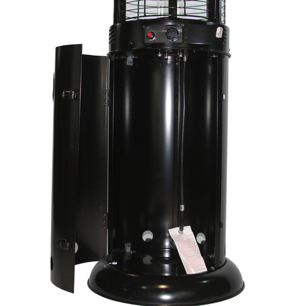RADtec 80 Ellipse Flame Propane Patio Heater - Black with Clear Glass -  Outdoor Direct