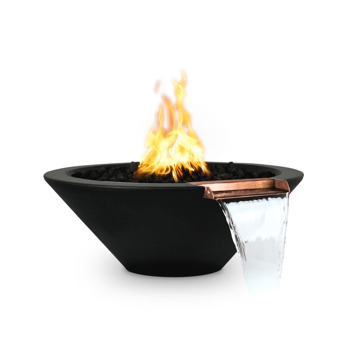 The Outdoor Plus 24&quot; Cazo GFRC Concrete Round Fire and Water Bowl