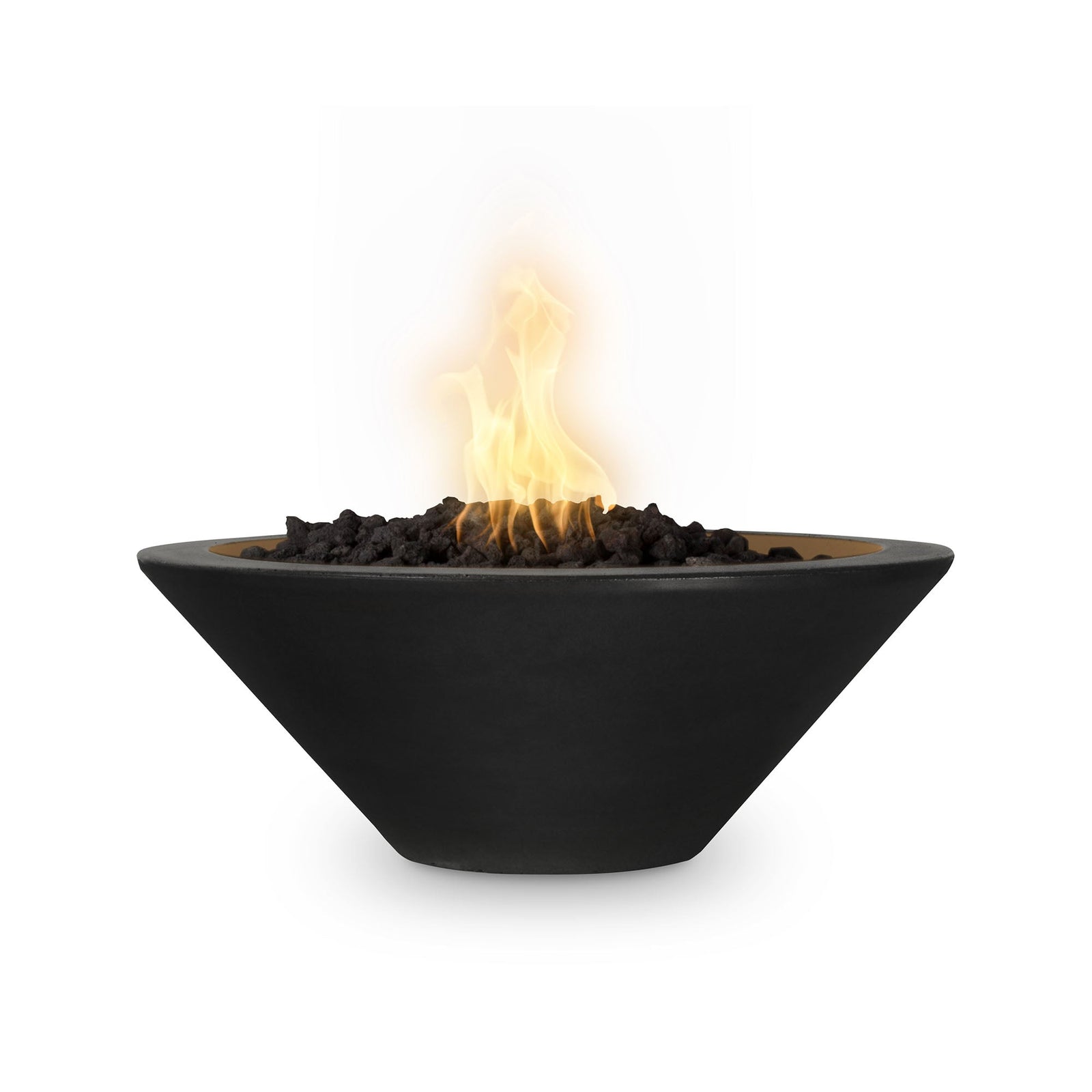 The Outdoor Plus 48" Cazo GFRC Concrete Round Fire Bowl in Black