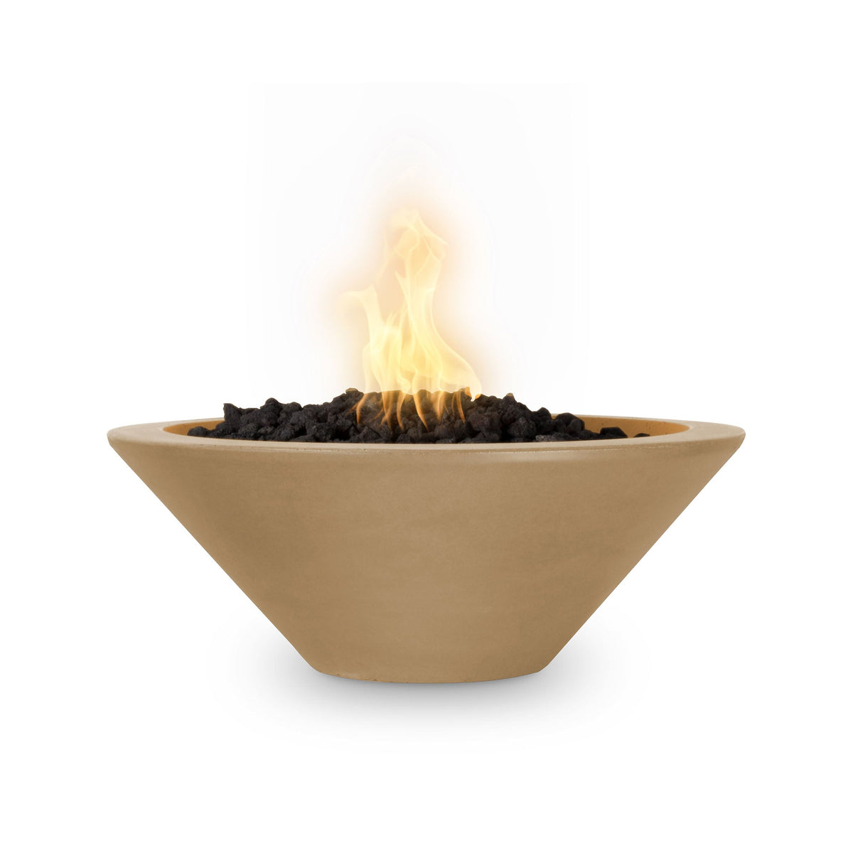 The Outdoor Plus 48&quot; Cazo GFRC Concrete Round Fire Bowl in Brown