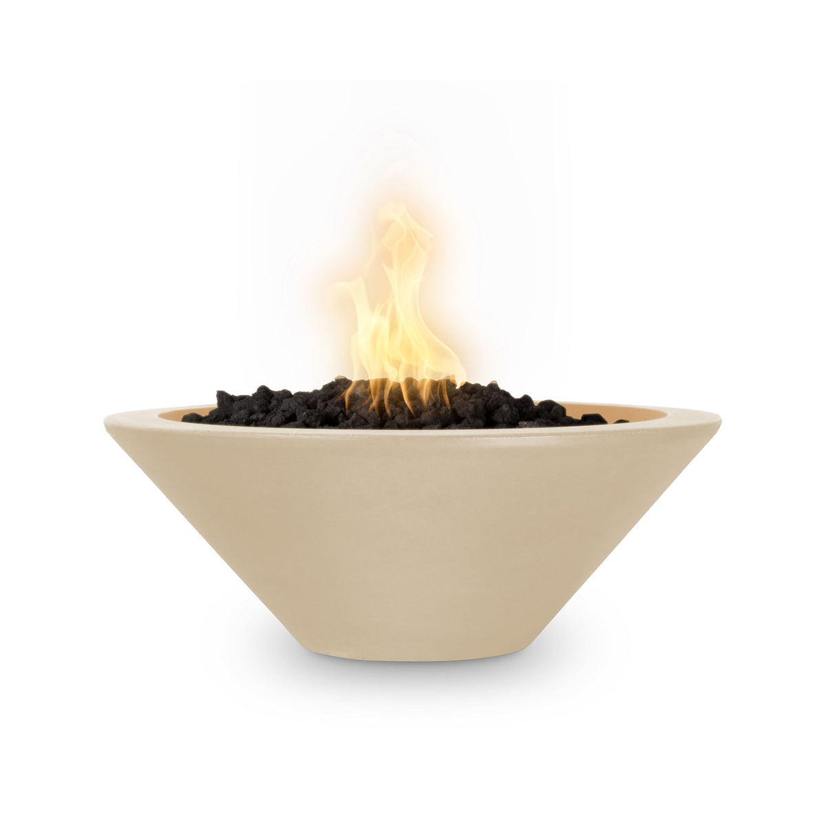 The Outdoor Plus 24&quot; Cazo GFRC Concrete Round Fire Bowl in Vanilla