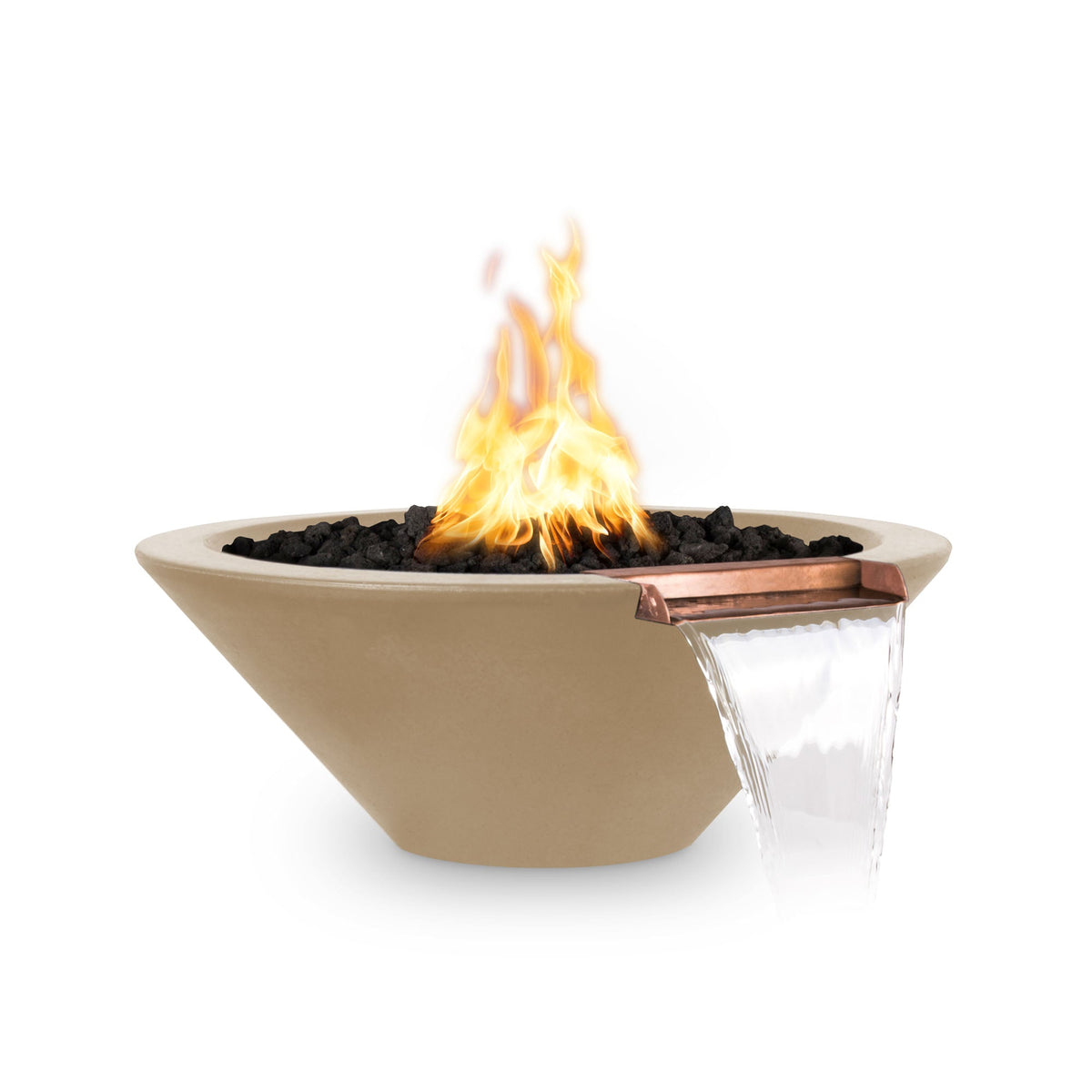 The Outdoor Plus 31&quot; Cazo GFRC Concrete Round Fire and Water Bowl