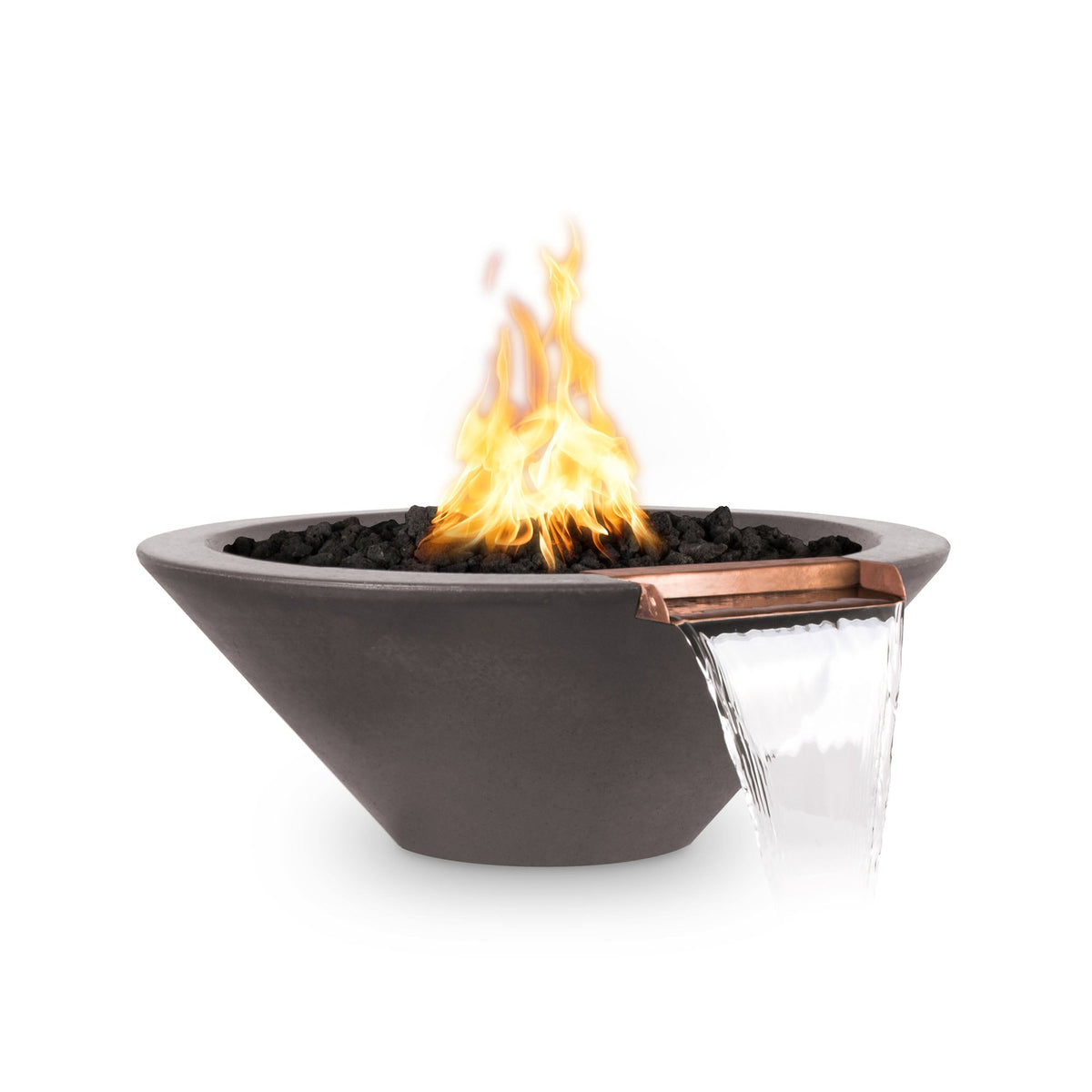 The Outdoor Plus 31&quot; Cazo GFRC Concrete Round Fire and Water Bowl