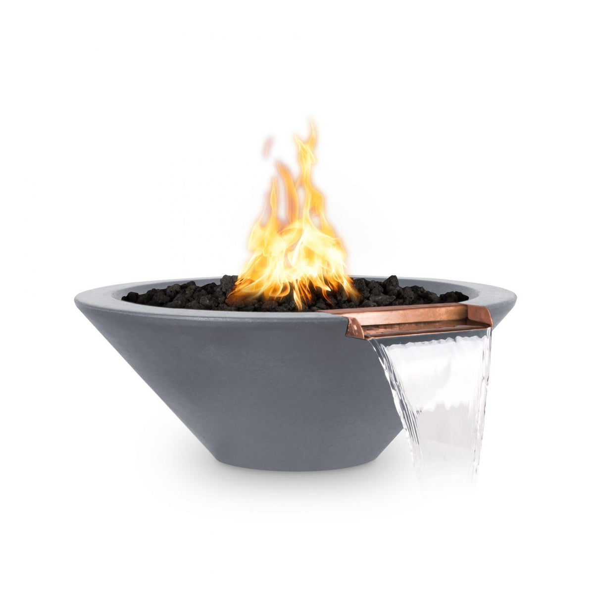 The Outdoor Plus 24&quot; Cazo GFRC Fire and Water Bowl Gray