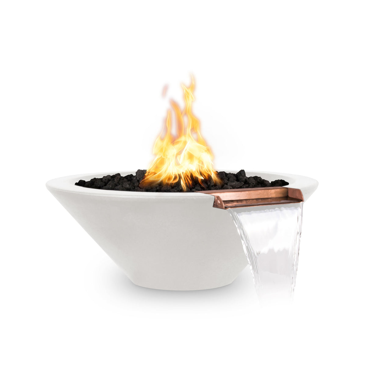 The Outdoor Plus 24&quot; Cazo GFRC Fire and Water Bowl Limestone