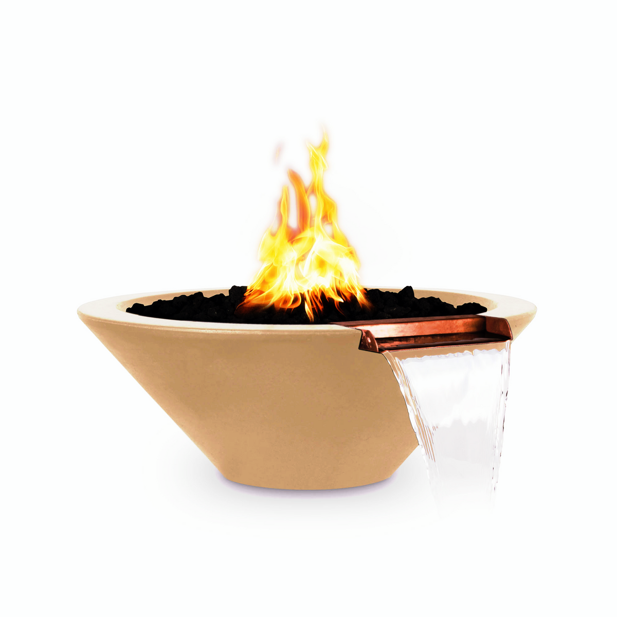The Outdoor Plus 24&quot; Cazo GFRC Concrete Round Fire and Water Bowl