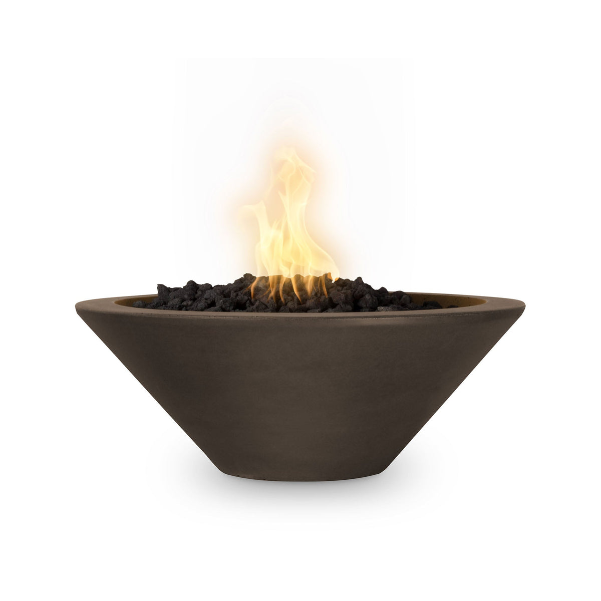 The Outdoor Plus 36&quot; Cazo GFRC Concrete Round Fire Bowl in Chocolate