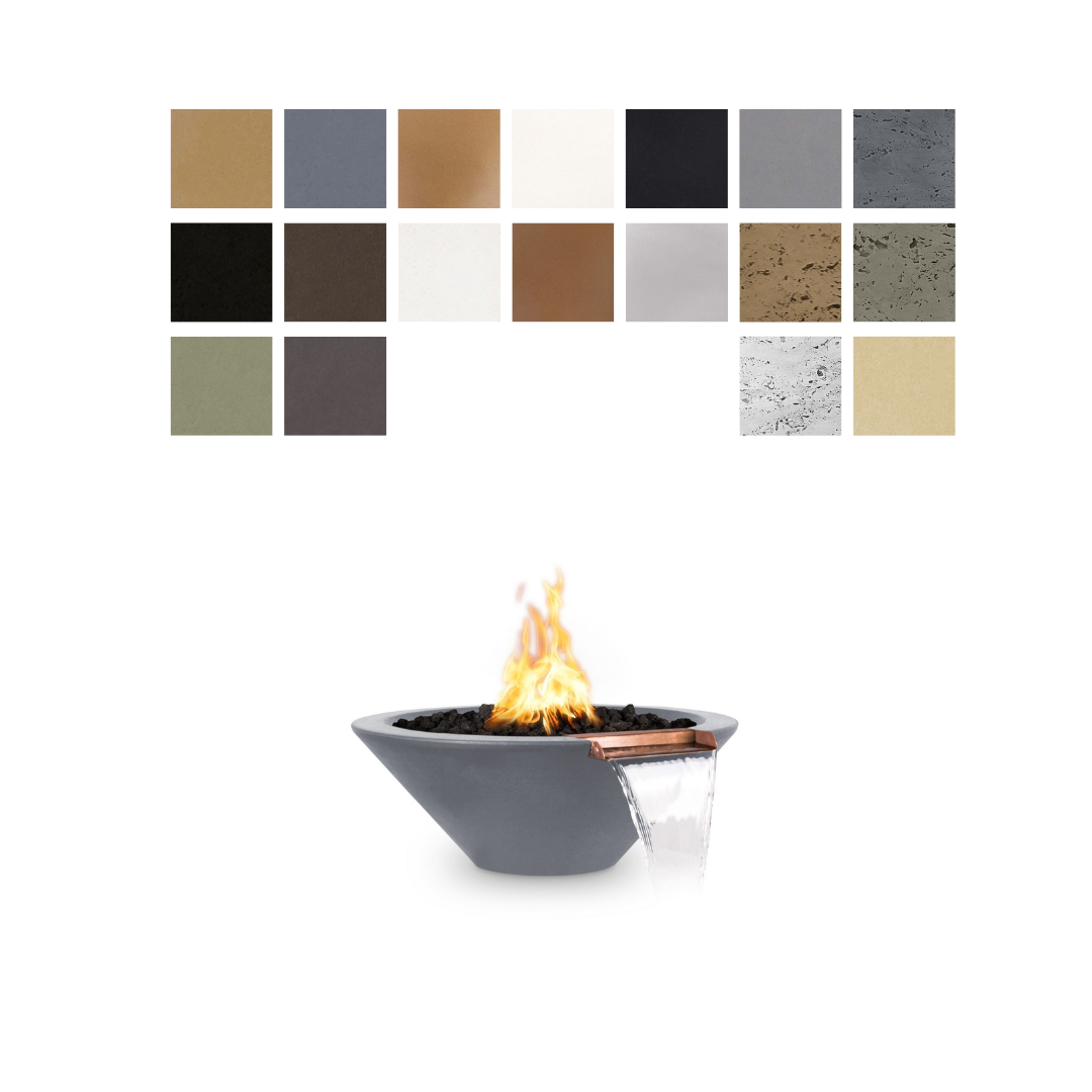 The Outdoor Plus 24&quot; Cazo GFRC Fire and Water Bowl color choices