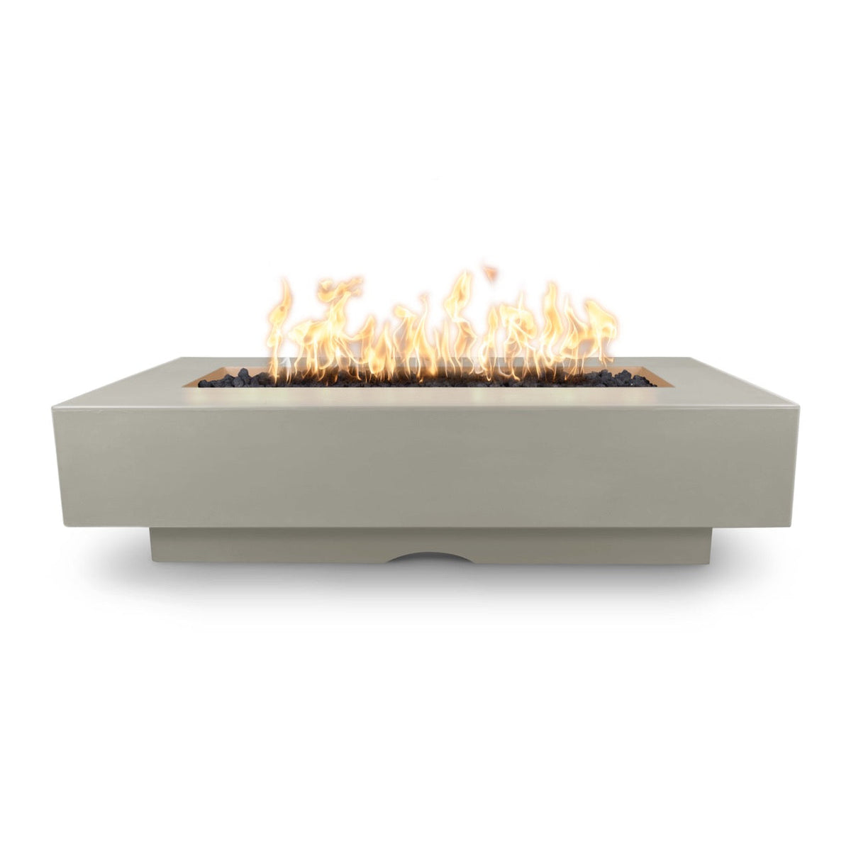 The Outdoor Plus 48&quot; Del Mar GFRC Concrete Rectangle Fire Pit Table