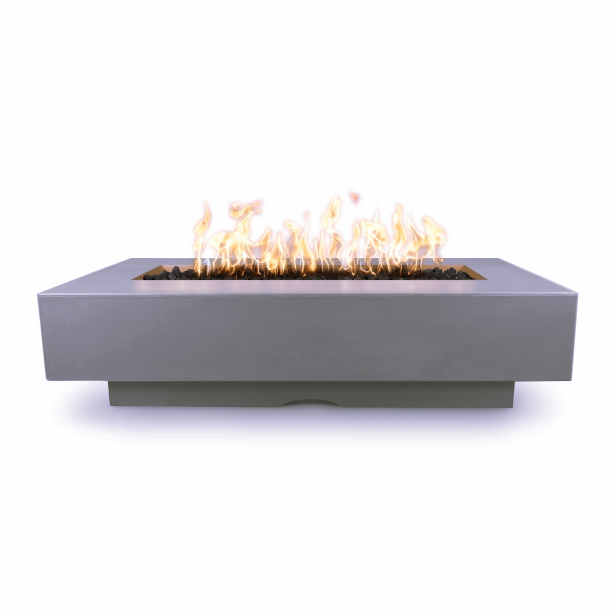 The Outdoor Plus 84&quot; Del Mar GFRC Concrete Rectangle Fire Pit Table