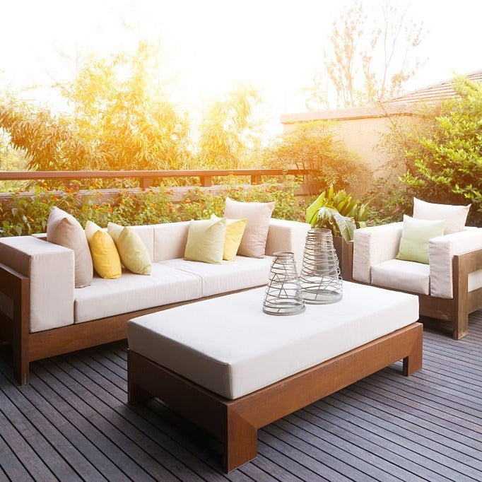 patio furniture on bright day