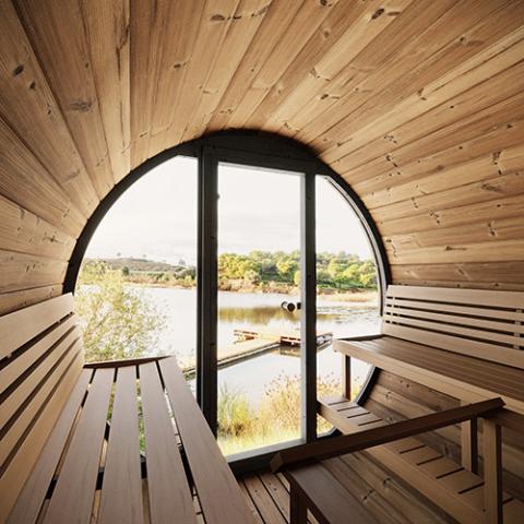 SaunaLife Model EE8G 6-Person ERGO Series Sauna Barrel