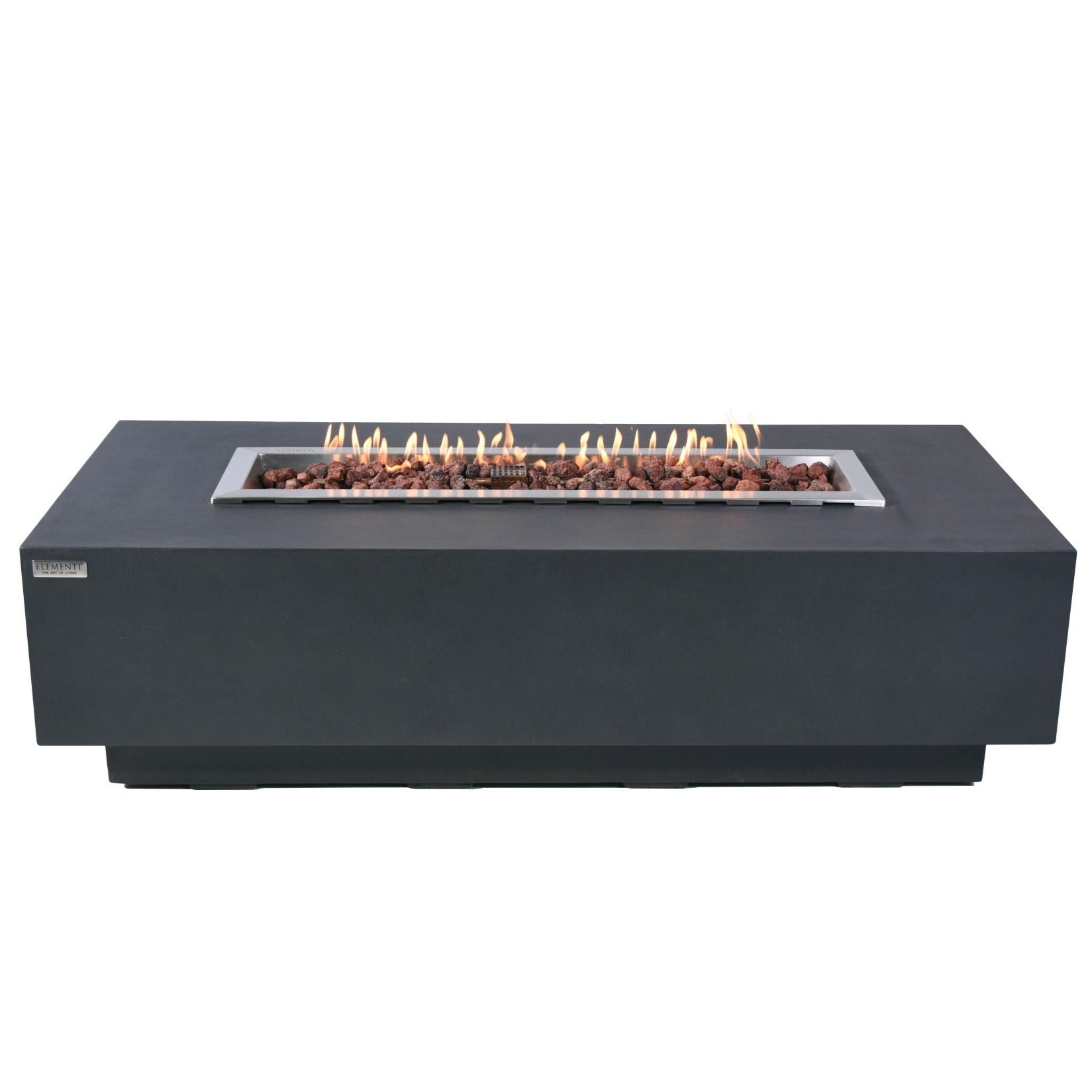 Elementi Granville Fire Pit Table in Dark Gray lit