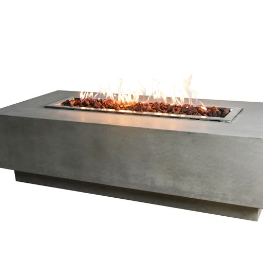 Elementi Granville Fire Pit Table in Light Gray lit