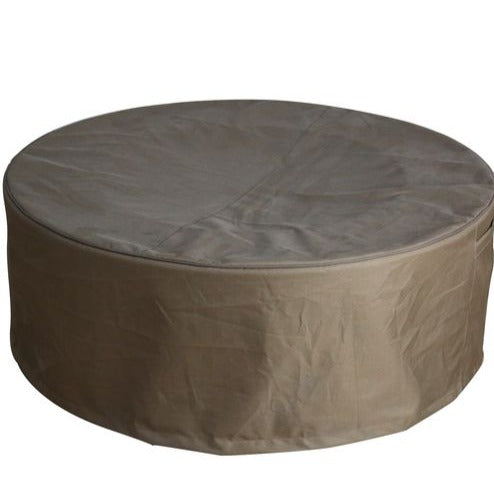 Elementi Manchester Fire Pit Table in Classic Gray with canvas cover