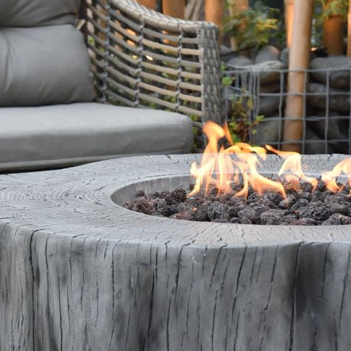Elementi Manchester Fire Pit Table in Classic Gray close up