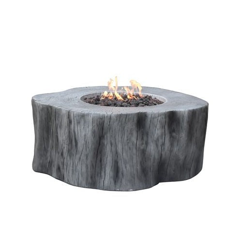 Elementi Manchester Fire Pit Table in Classic Gray lit