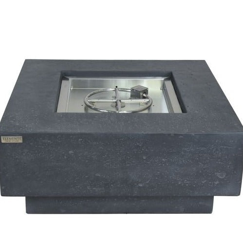 Elementi Manhattan Fire Pit Table in Dark Gray showing burner ring