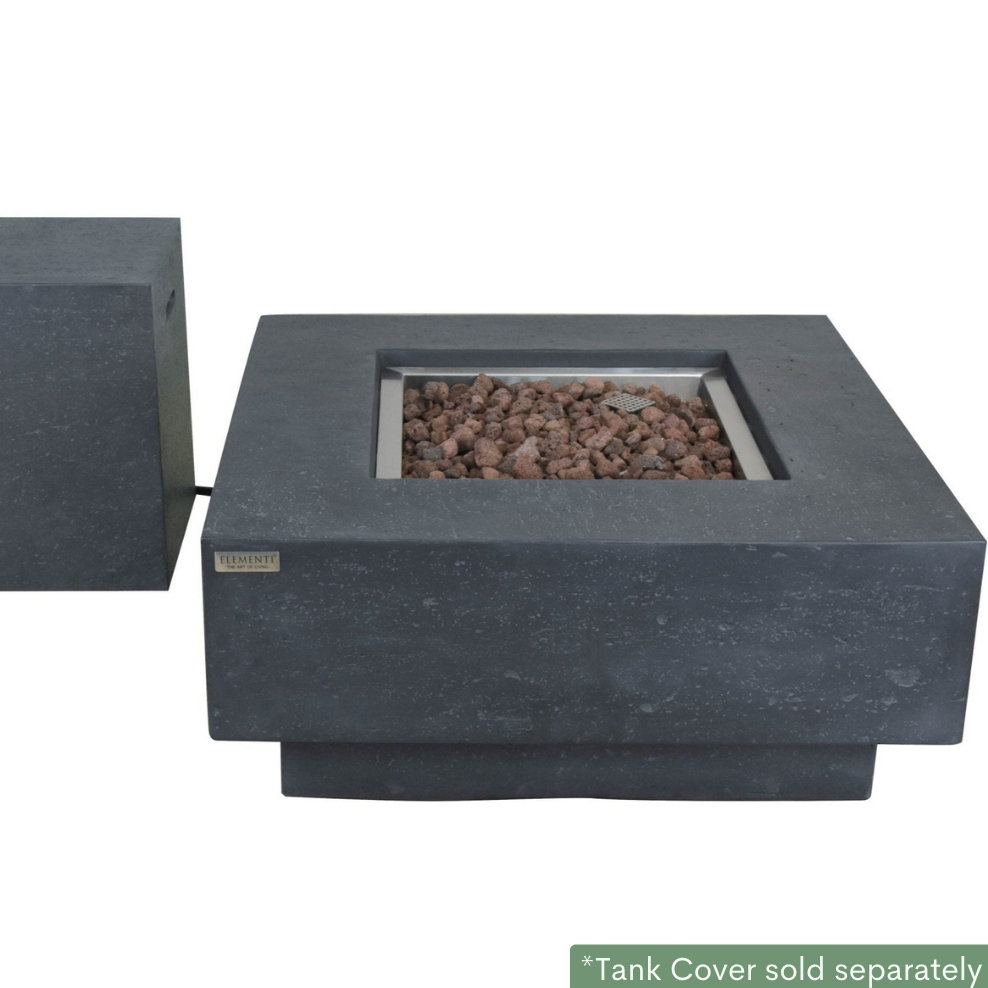 Elementi Manhattan Fire Pit Table in Dark Gray with tank cover