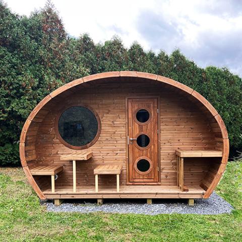SaunaLife Model G11 Garden-Series Outdoor Home Sauna Kit - 2 Room Sauna