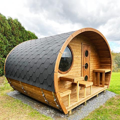 SaunaLife Model G11 Garden-Series Outdoor Home Sauna Kit - 2 Room Sauna