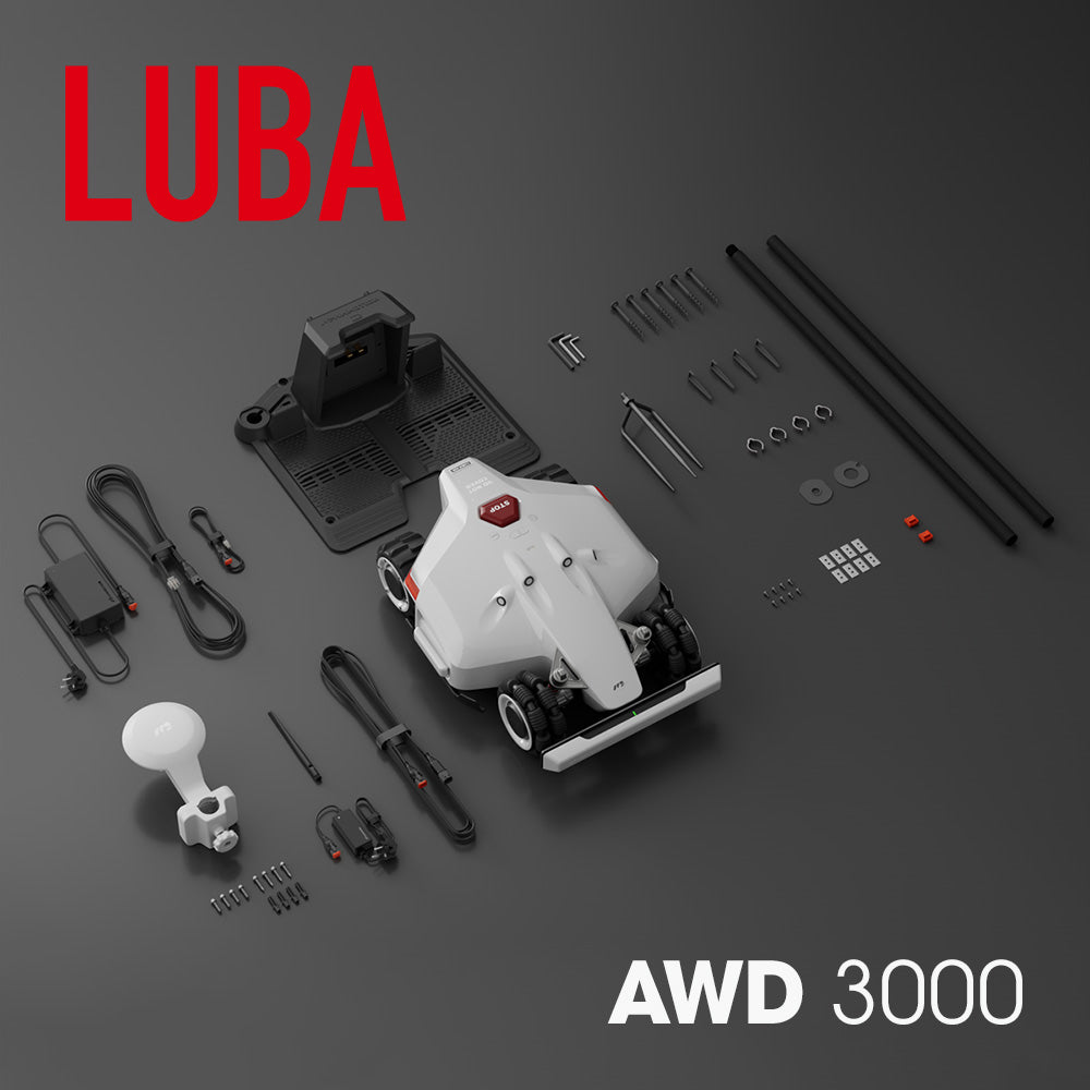 Mammotion LUBA AWD 3000 Robot Lawn Mower Box Content