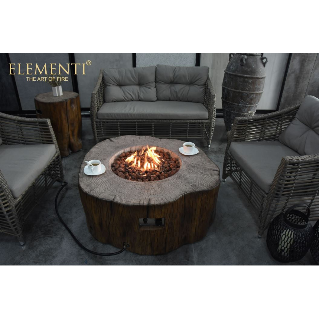 Elementi Manchester Fire Pit Table - Red Wood