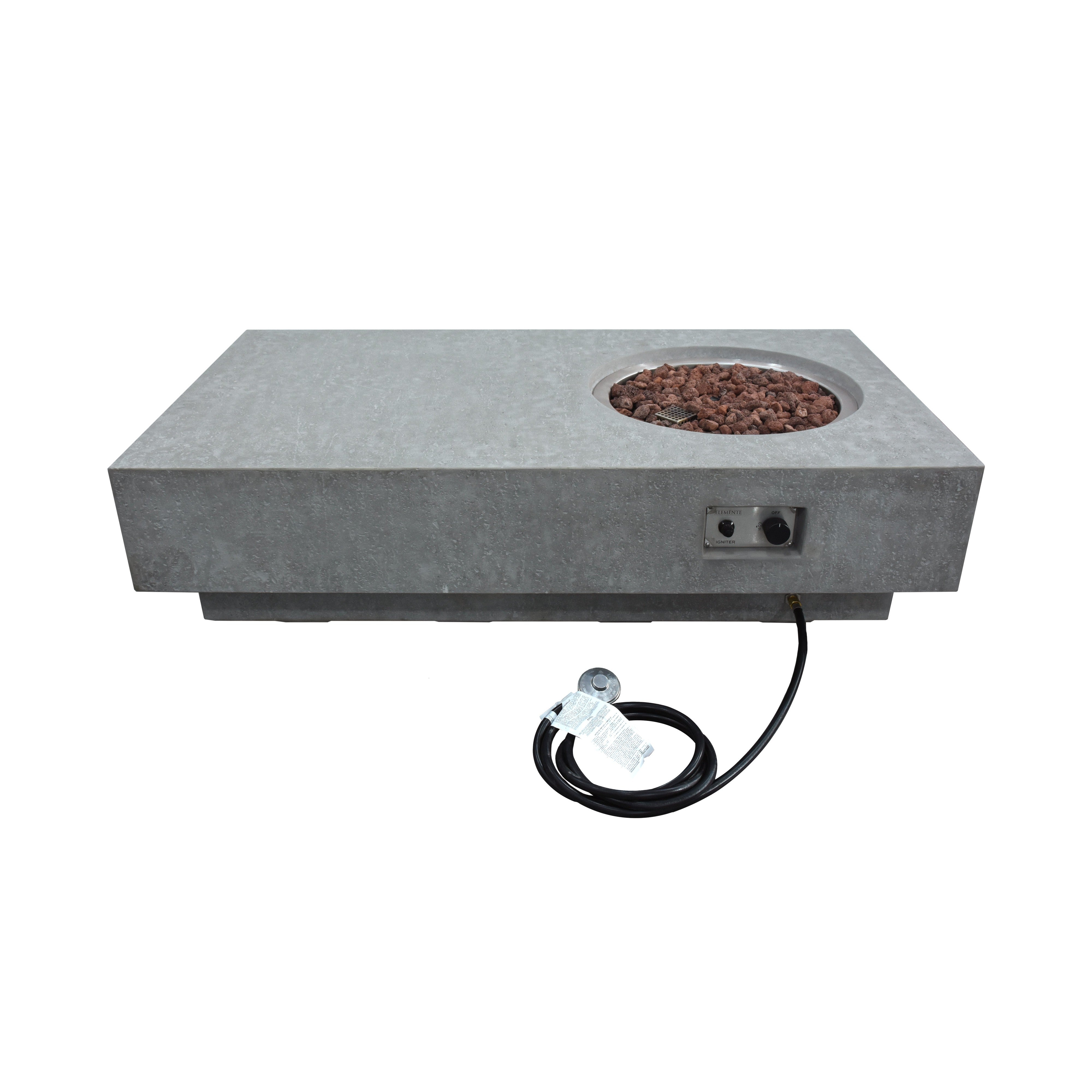 Metropolis Fire Pit Table - Light Gray | Elementi - Outdoor Direct