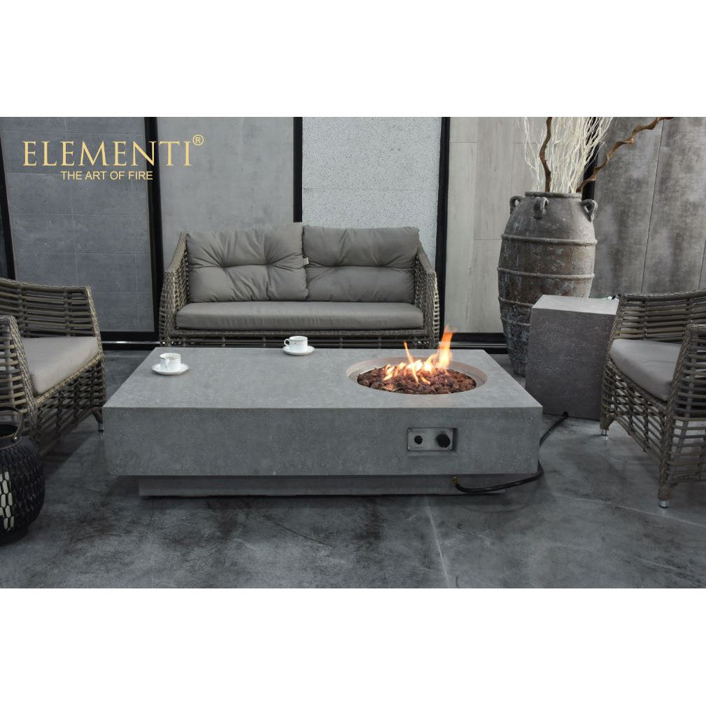 Elementi Metropolis Fire Pit Table - Light Gray