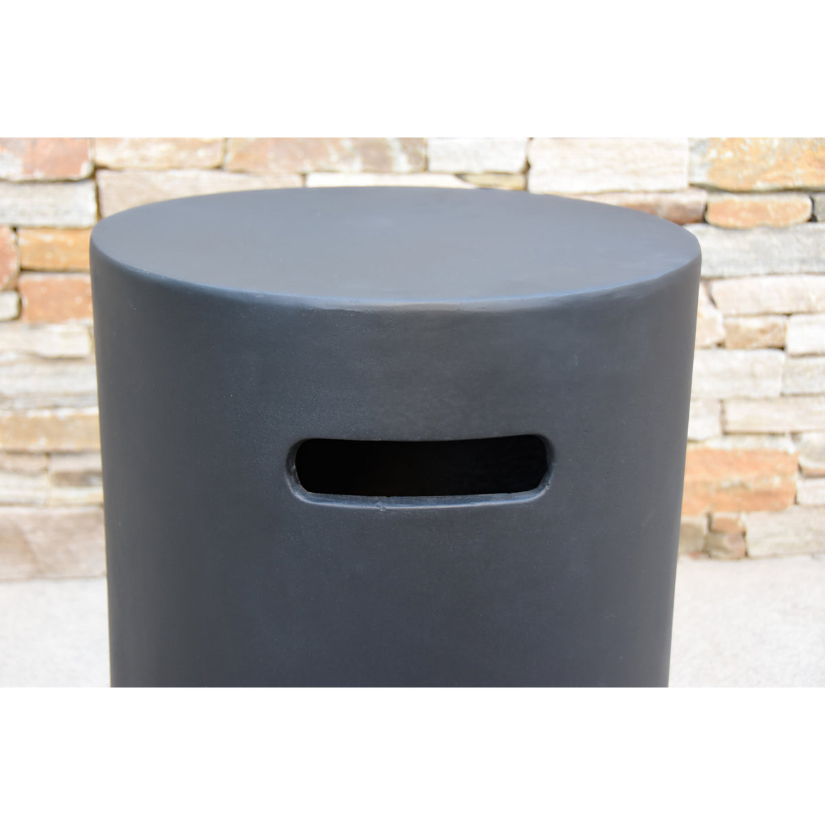 Elementi Round Tank Cover in Dark Gray for Lunar Bowl Fire Pit Table