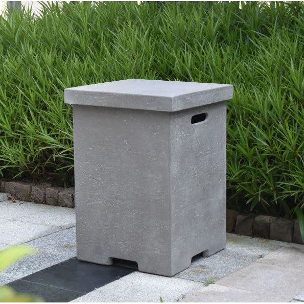 Elementi Tank Cover with Lid in Light Gray for Metropolis Fire Pit Table
