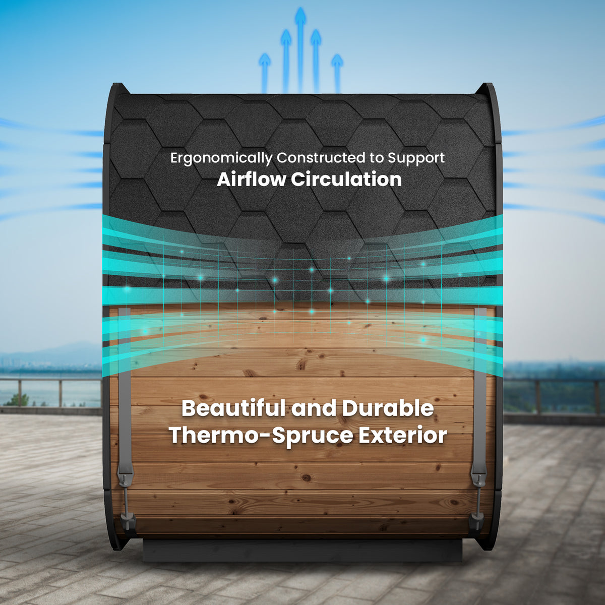 SaunaLife 4-Person Cube-Series Outdoor Home Sauna Kit CL5G