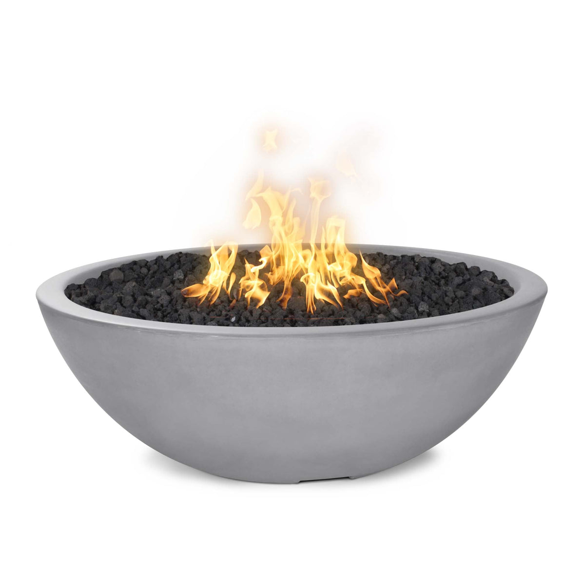 The Outdoor Plus 48&quot; Sedona Narrow Ledge GFRC Concrete Round Fire Pit in Natural Gray