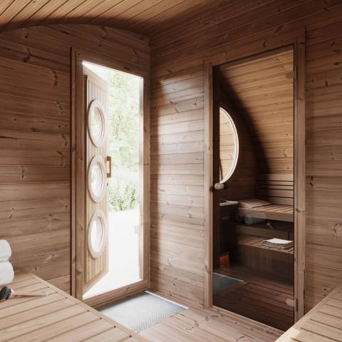 SaunaLife Model G11 Garden-Series Outdoor Home Sauna Kit - 2 Room Sauna