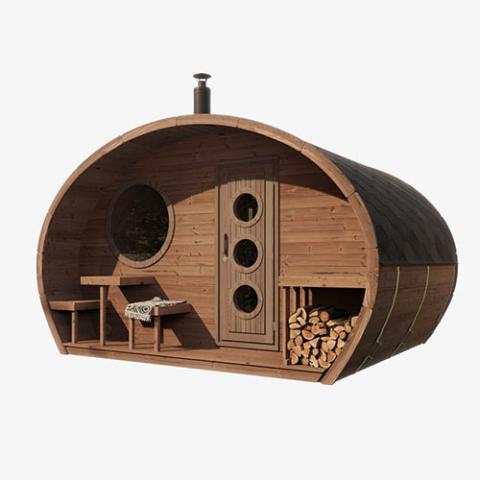 SaunaLife Model G11 Garden-Series Outdoor Home Sauna Kit - 2 Room Sauna