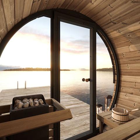 SaunaLife Model EE6G 4-Person Ergo Elegance Series Sauna Barrel