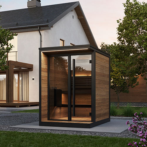 SaunaLife GL4 4-Person Outdoor Sauna Kit Garden Luxury Series