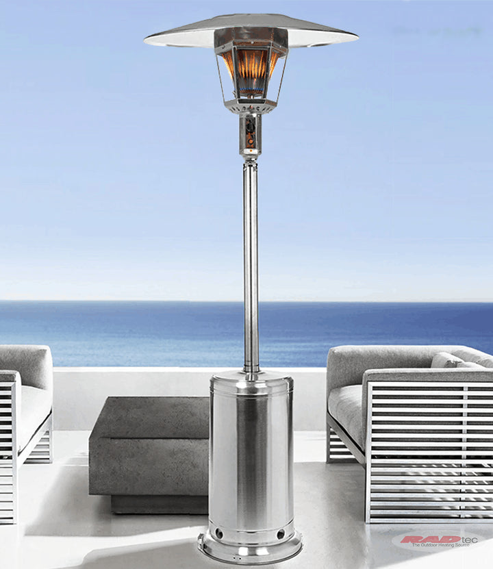 RADtec 96&quot; Real Flame Natural Gas Patio Heater - Stainless Steel Finish