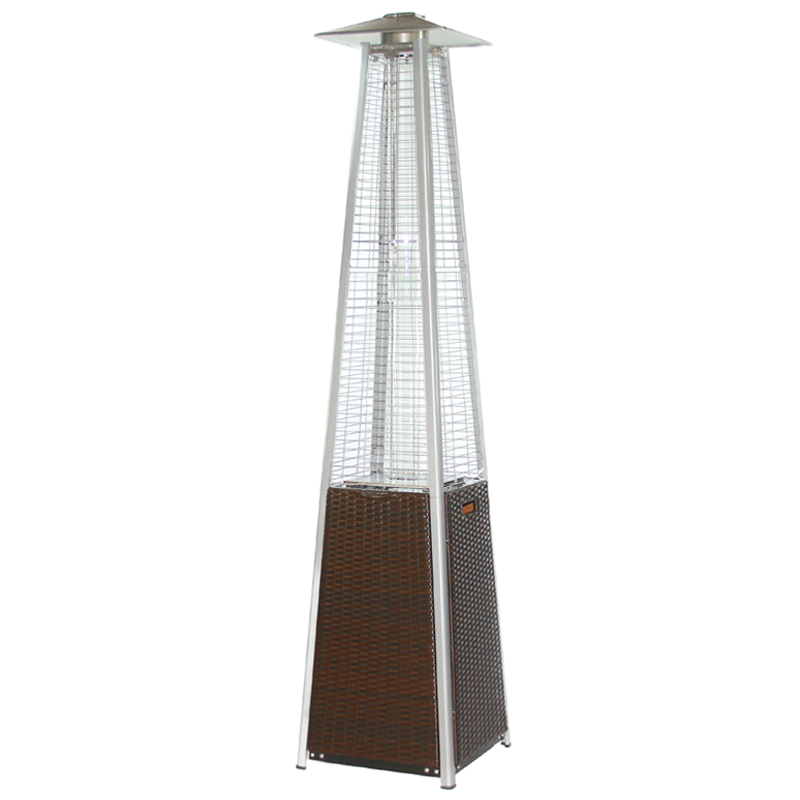 RADtec 89&quot; Tower Flame Propane Patio Heater - Dark Brown Wicker
