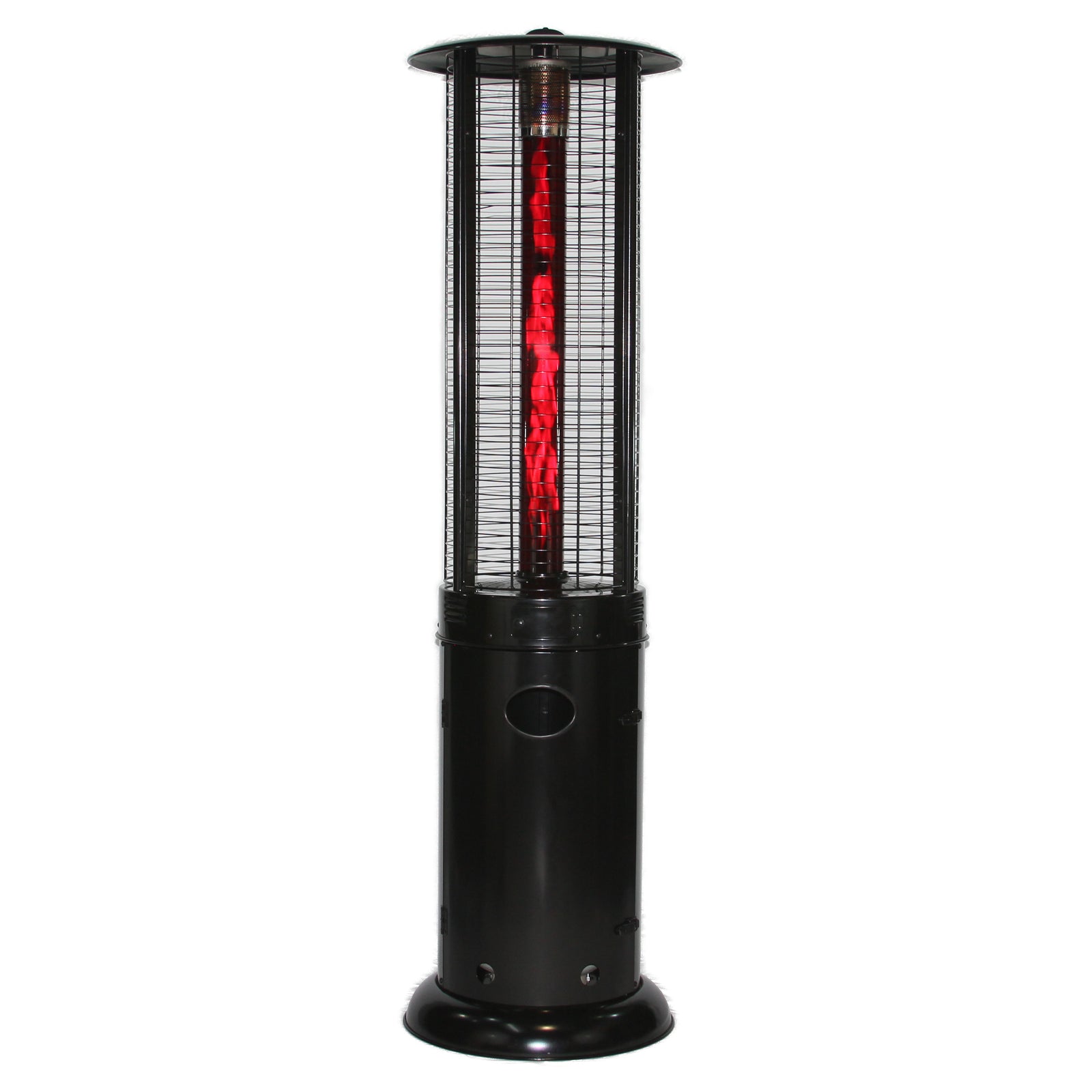 RADtec 80" Ellipse Flame Propane Patio Heater - Black with Ruby Glass--Outdoor Direct