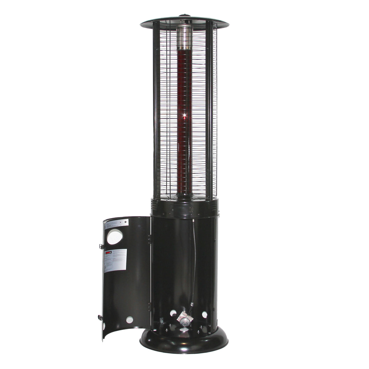 RADtec 80&quot; Ellipse Flame Propane Patio Heater - Black with Ruby Glass--Outdoor Direct