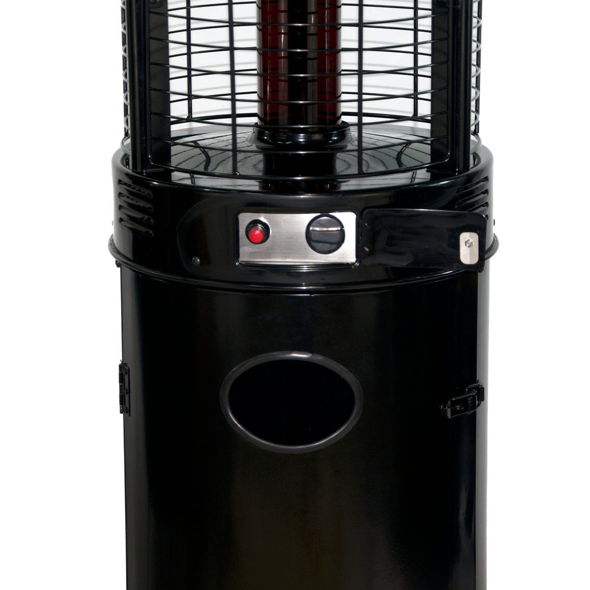 RADtec 80&quot; Ellipse Flame Propane Patio Heater - Black with Ruby Glass