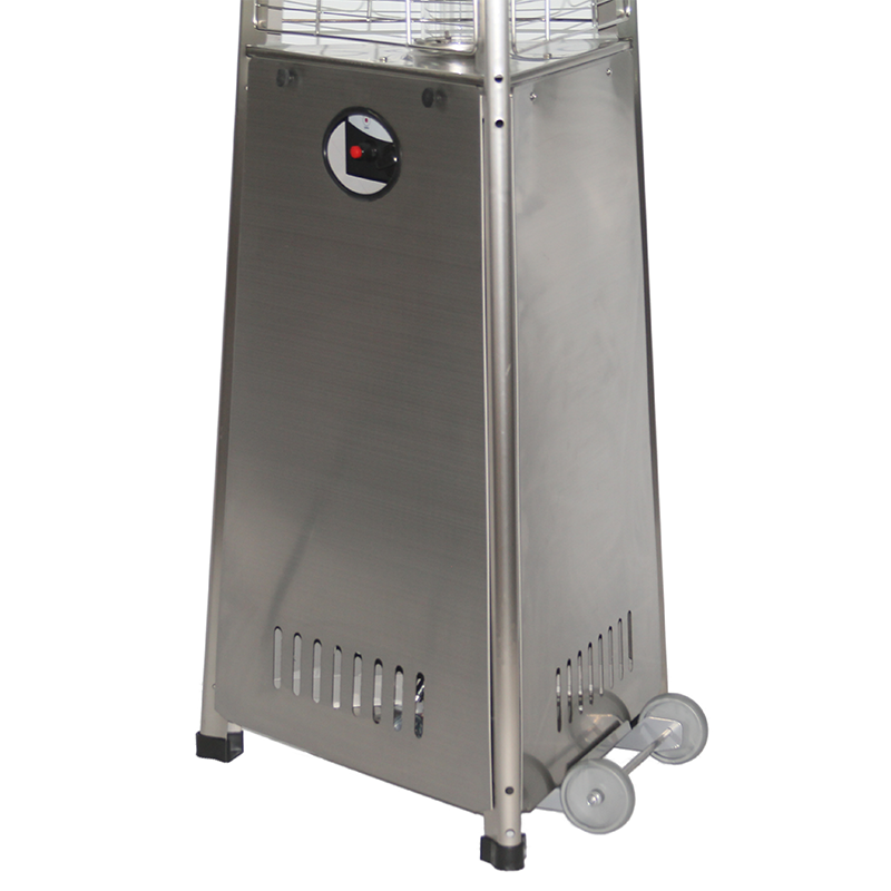 RADtec 93&quot; Pyramid Flame Natural Gas Patio Heater - Stainless Steel Finish