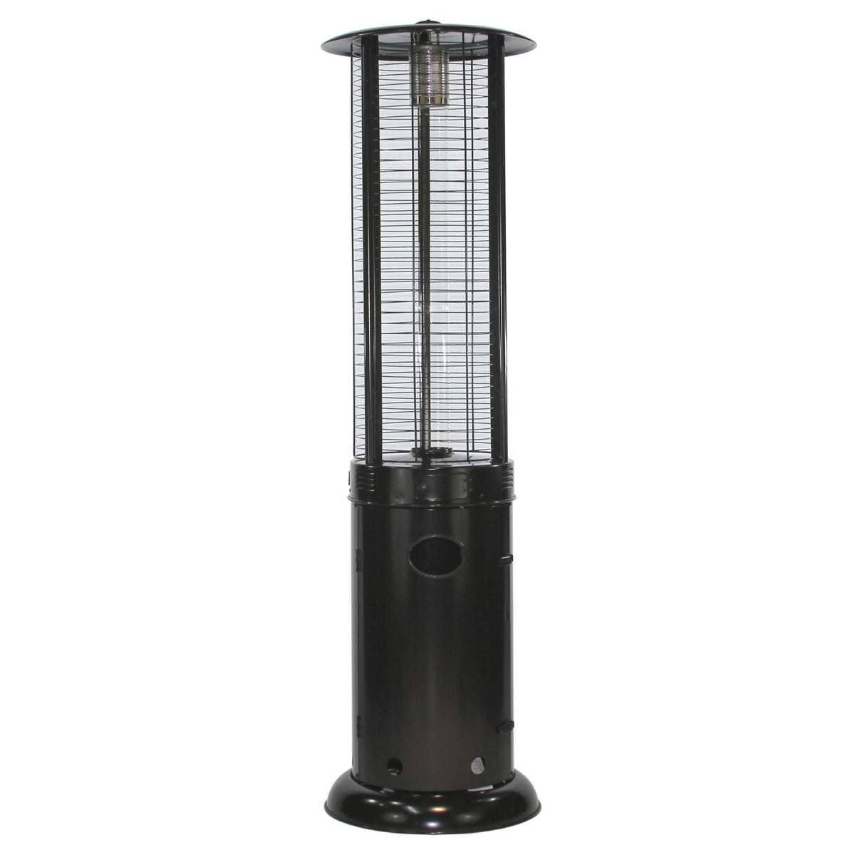 RADtec 80&quot; Ellipse Flame Propane Patio Heater - Black with Clear Glass--Outdoor Direct