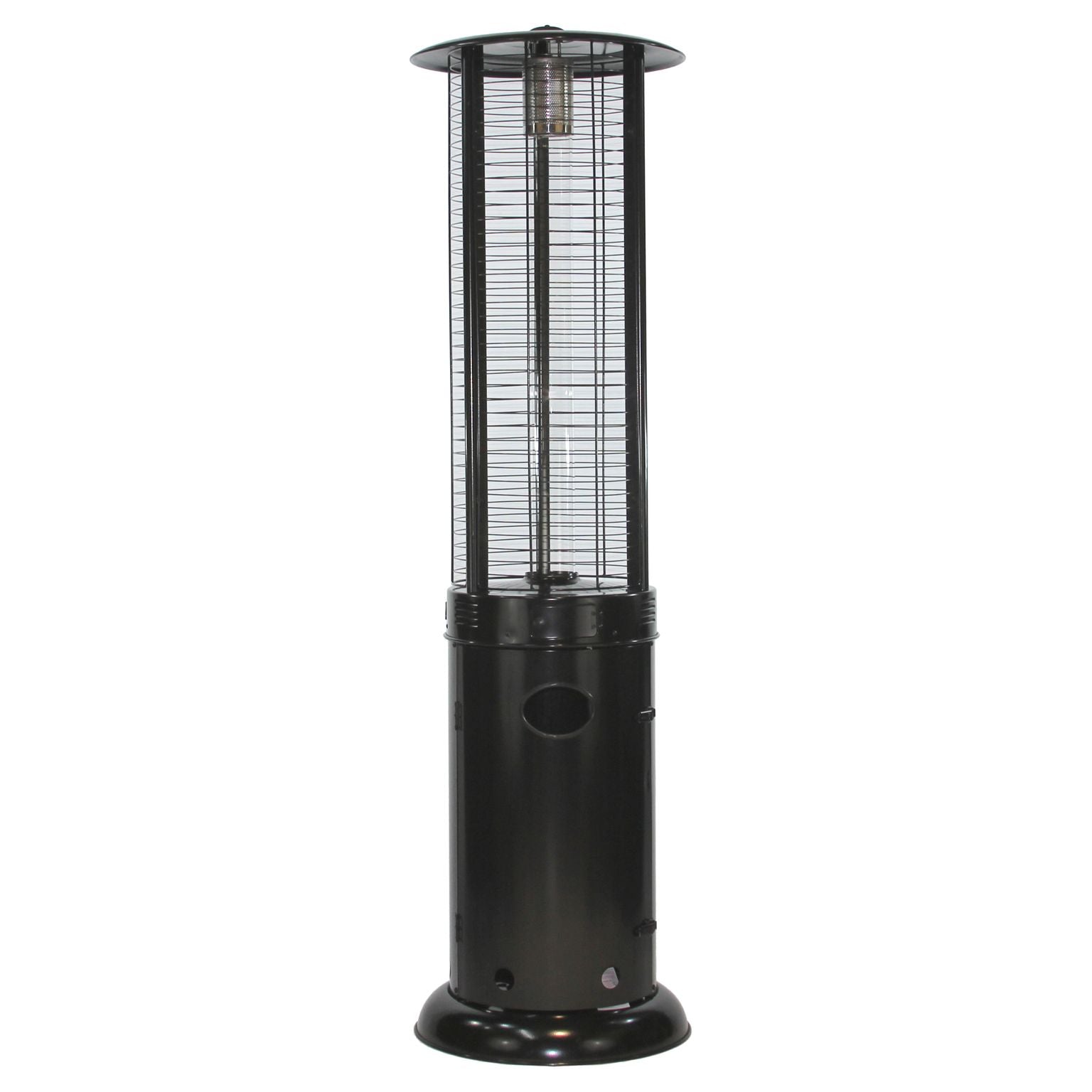 RADtec 80" Ellipse Flame Propane Patio Heater - Black with Clear Glass--Outdoor Direct
