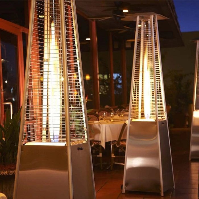 RADtec 89&quot; Tower Flame Propane Patio Heater - Stainless Steel--Outdoor Direct