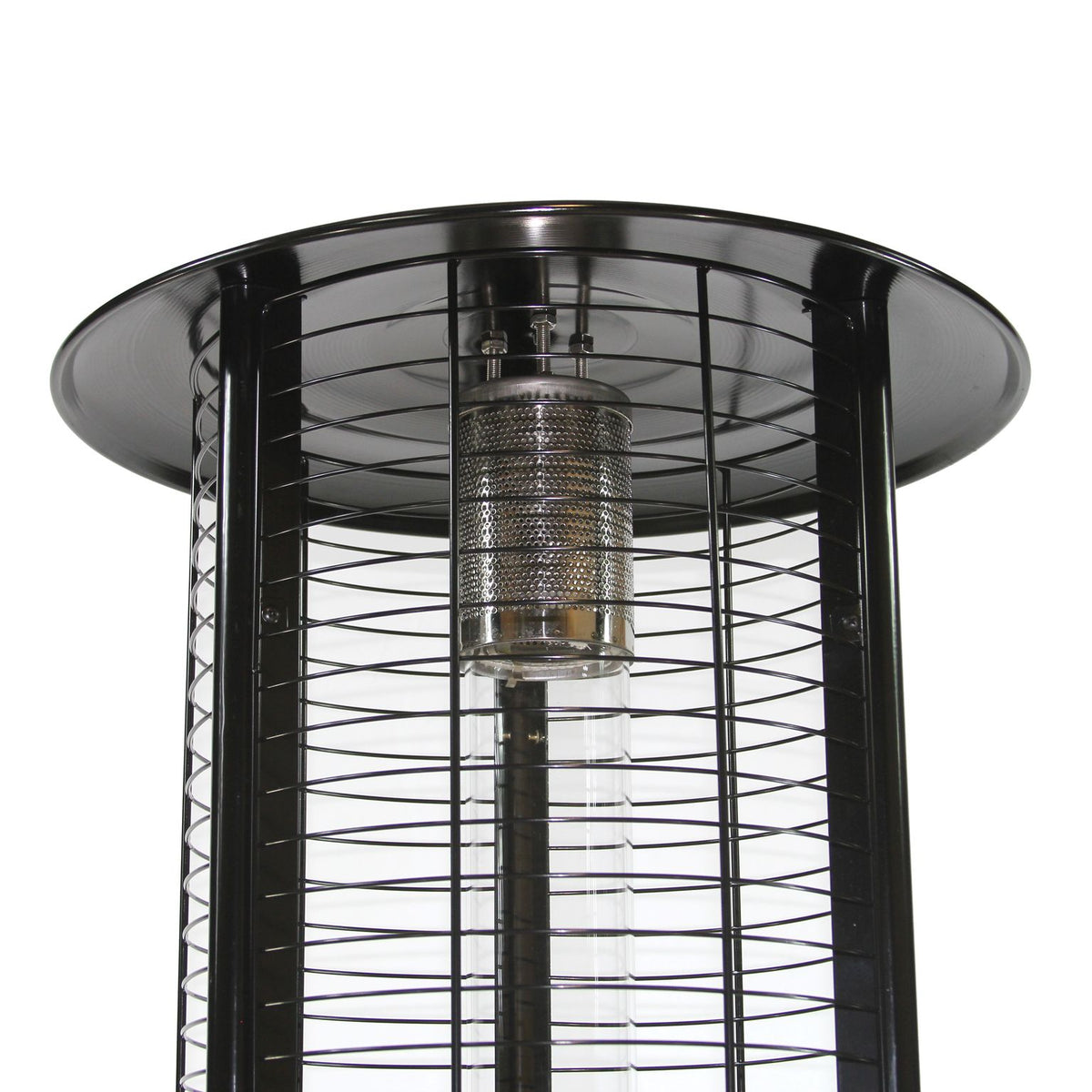 RADtec 80&quot; Ellipse Flame Propane Patio Heater - Black with Clear Glass--Outdoor Direct